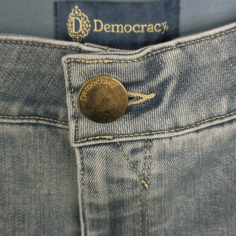 Democracy Cropped Embroidery Jeans Scallop Hem Size 24W - Picture 7 of 16